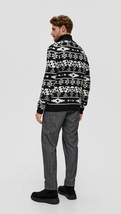 Produktbild s.Oliver Strickpullover Troyer mit Jacquard-Muster (XL)