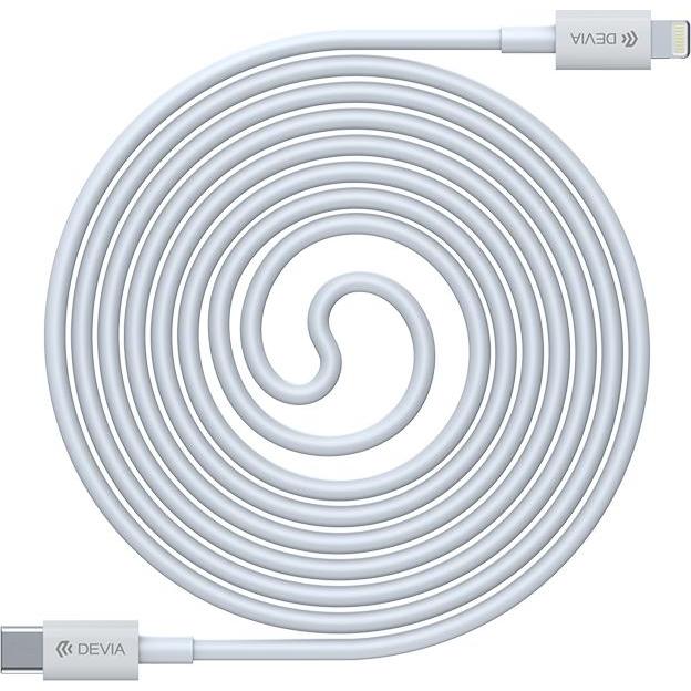 Thumbnail - Devia Smart series PD cable for lightning (3A) white (1 m, USB 2.0), USB Kabel