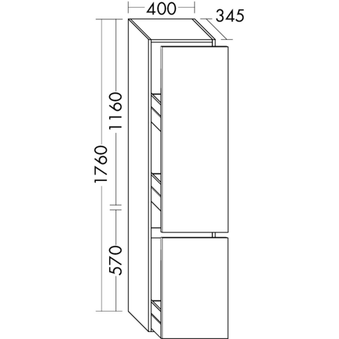 Thumbnail - burgbad, Badezimmerschrank, Lin20 Apothekerschrank Wandhängend, 400x345x1760mm, HSPO040