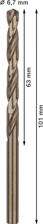 Produktbild Bosch Professional Zubehör PRO Stainless Steel HSS-Co Spiralbohrer, 6,7 x 63 x 101 mm (6.7 mm)