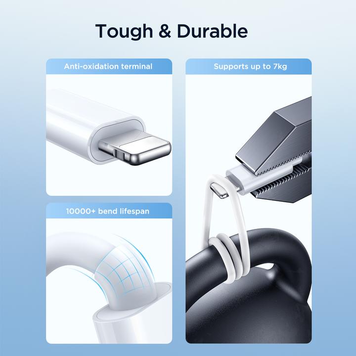 Image du produit Joyroom S-IW008 câble chargeur magnétique 3-en-1 USB-A - Lightning/USB-C 1,2m - blanc (1.20 m, 5 W)