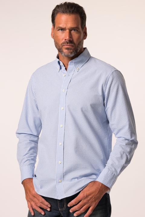 Produktbild JP1880 JP 1880 Karohemd, Langarm, Seersucker, Buttondown-Kragen, Modern Fit (6XL)