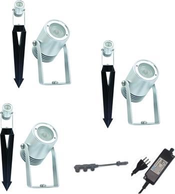 Produktbild Schönenberger LED Gartenstrahler 3er Set KOLIBRI (3W) (IP55 Stecker) (100 lm, IP67)