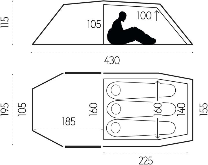 Actual product image Fjällräven Keb Endurance 3 (Tunnel tent, 4.13 kg, 3 persons)