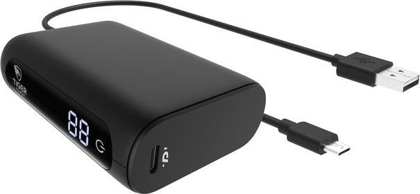 Muvit TIGER POWERBANK 10000MAH PD + QC AVEC 2 CABLE TYPE C NOIR (10000 mAh, 20 W)