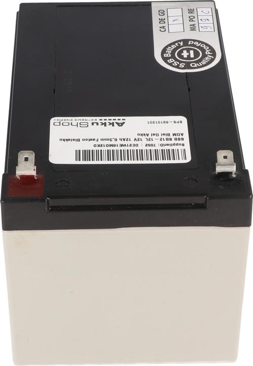 Produktbild SSB SB12-12L 12V 12Ah 6,3mm Faston Bleiakku AGM Blei Gel Akku (12 V, 12 Ah)