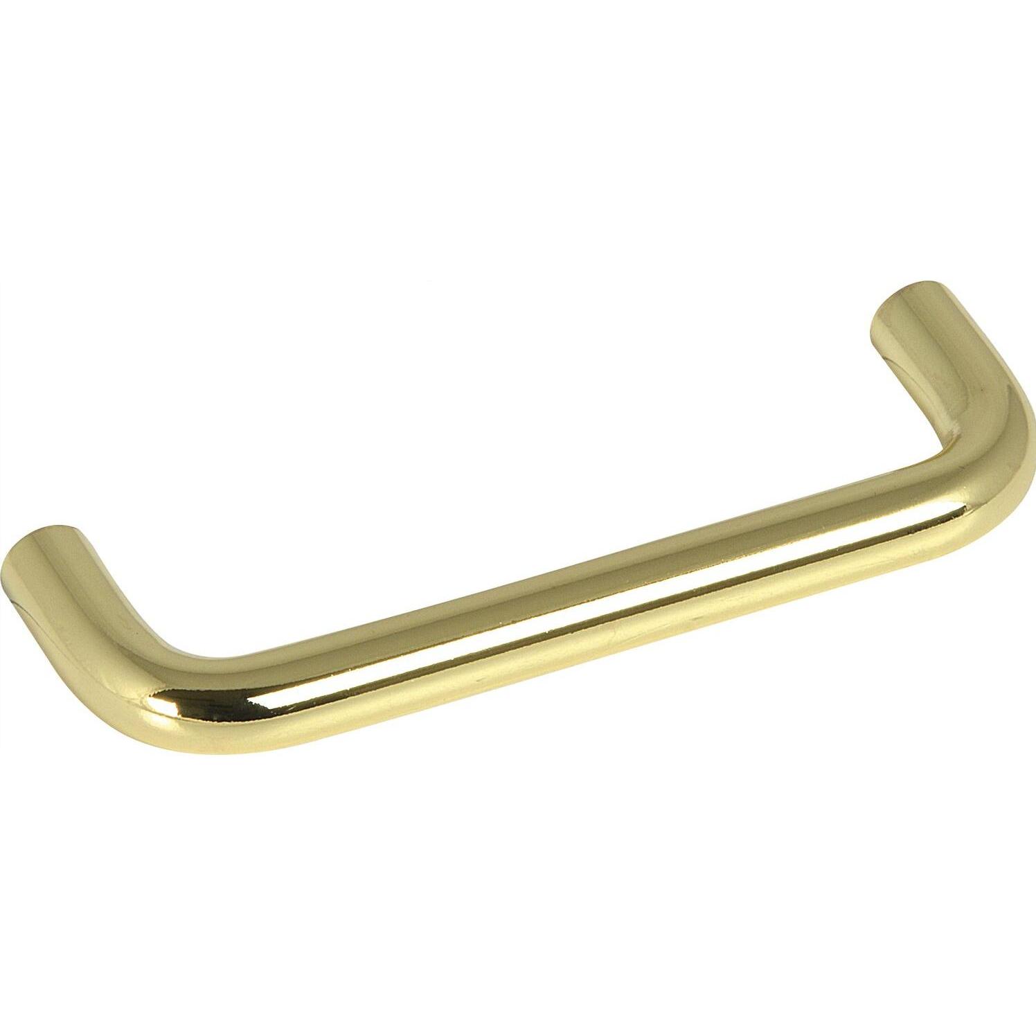 Hettich, Möbelgriff, Griff Sulis ø 10 mm, LA 96mm, Breite 106 mm, Stahl vermessingt