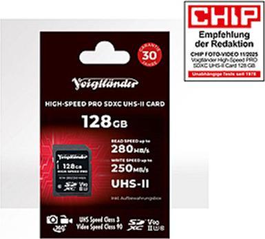 Actual product image Voigtländer High-Speed Prof. SDXC 128GB UHS-II Cl10 (128 GB, SDXC, UHS-II)