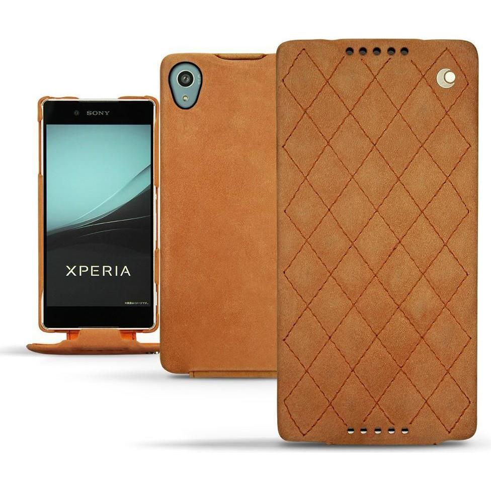 Noreve Lederschutzhülle vertikal (Sony Xperia Z4/ Z3+), Smartphone Hülle, Orange