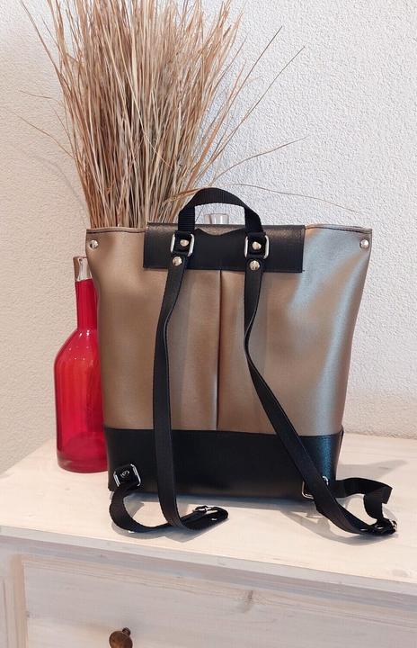 Actual product image Tooitaly Fashion Backpack Upcycling from Recycled PET Bottles from the Sea No.25 Hand Made in Ital