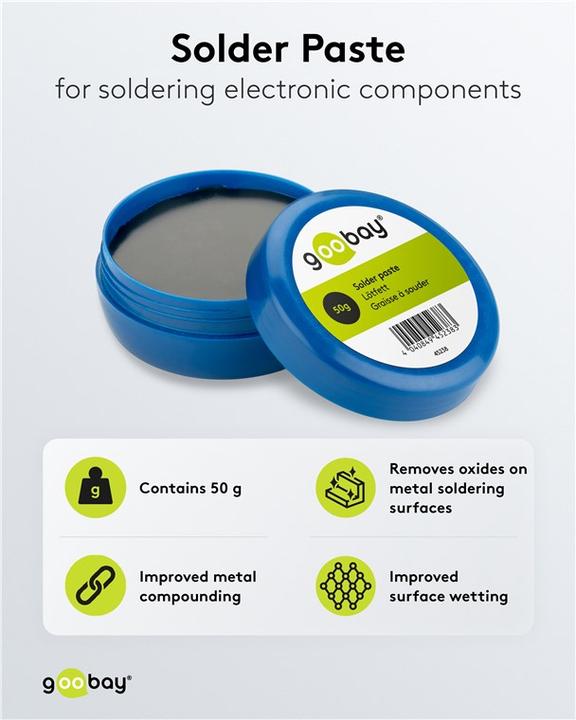 Image du produit Goobay Graisse à souder, boîte, 50 g (Graisse de soudure)