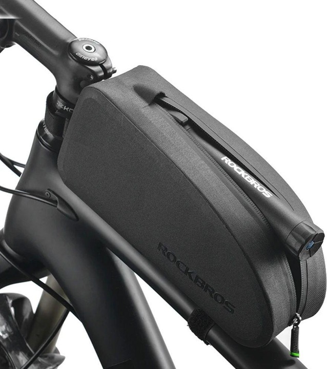 Actual product image Rockbros AS-019-1 waterproof bicycle bag for frame - black (1.60 l, Frame bag)