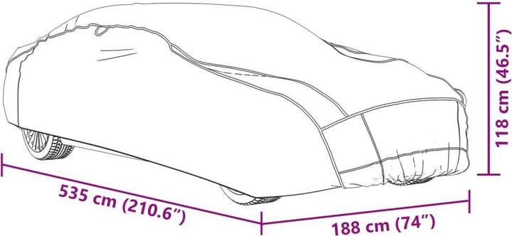 Actual product image vidaXL Car cover for saloon hail protection full XL & silver