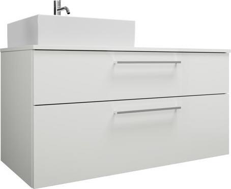 Image du produit burgbad Eqio vasques à poser en céramique, avec meuble sous-lavabo 4 tiroirs, largeur 1400mm