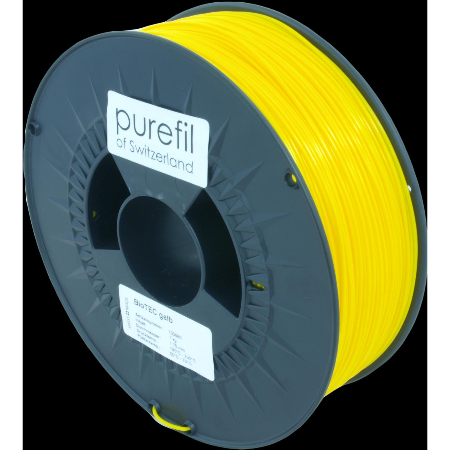 Purefil Filament (bioTEC, 1.75 mm, 1000 g, Gelb), 3D Filament, Gelb
