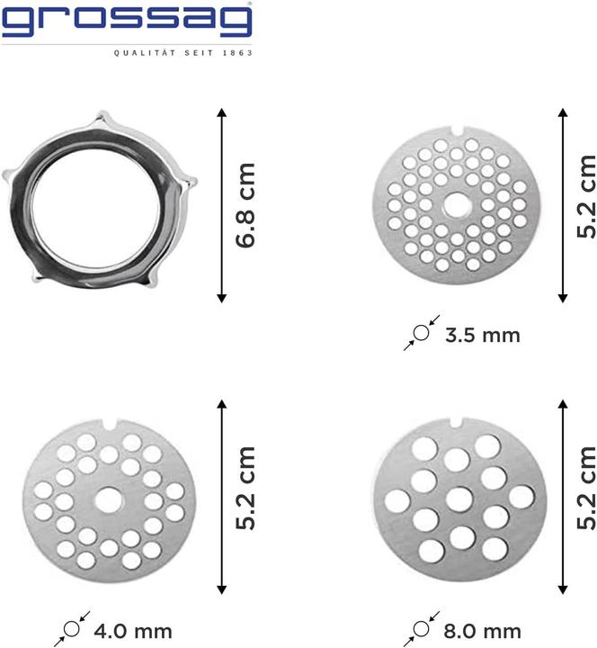 Produktbild Grossag Fleischwolf für KitchenAid, KFW 500, Edelstahl