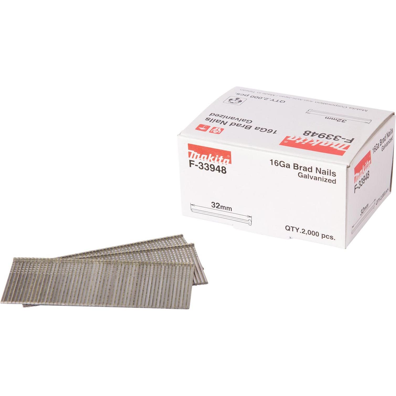 Makita, Chiodi e punti metallici per graffettatrice, F-33948 Bullone a vite 1,6X32mm 16ga 2000pz.