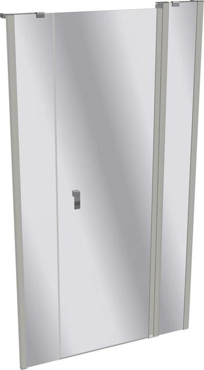 Actual product image Hüppe Design pure 4-corner swing door with fixed segment and side panel in niche, width:110cm height:200cm (211 cm, 110 cm, 200 cm)