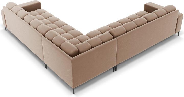 Actual product image Cosmopolitan Design Velvet Symmetrical Corner Sofa, "Bali", 6 Seats, Beige, 256x256x75 Made in Europe (Corner sofa)
