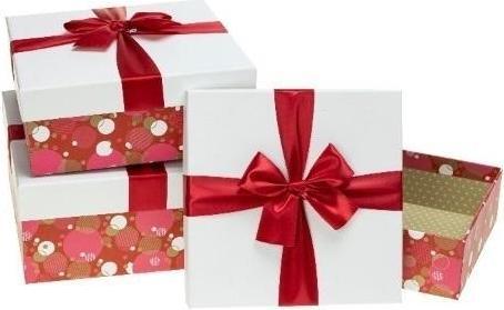 Actual product image Teka Geschenkbox mit Schleife, 3 Stück, rot ROSETT (Gift box, 3 x)