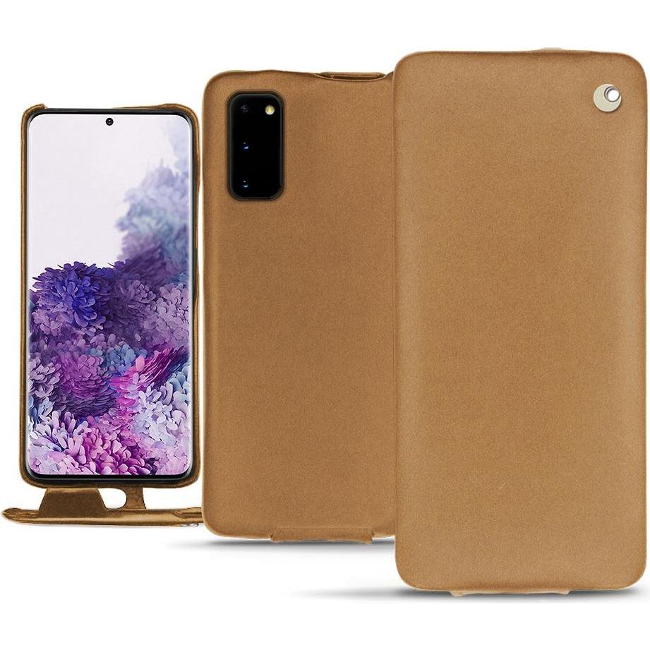 Noreve Lederschutzhülle vertikal (Samsung Galaxy S20), Smartphone Hülle, Beige