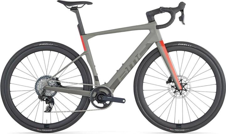 Actual product image BMC Roadmachine 01 AMP X ONE Rhino Grey / Neon Red (54 cm)