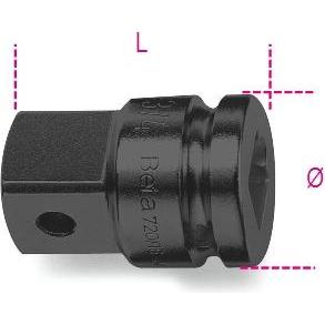 BETA, Chiave a bussola + esagonale, 007100810 Adapter 3/8" auf 1/2" 32 mm