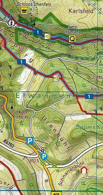 Actual product image Topographical hiking map BW Ehingen (Danube)