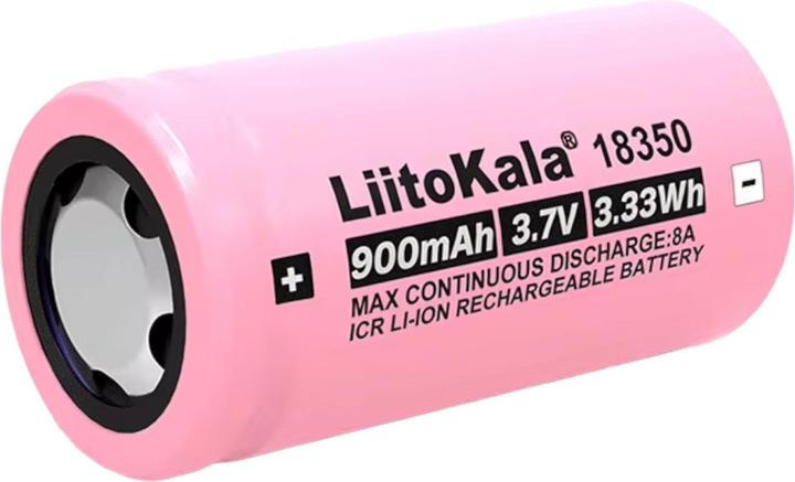 Purecrea Batterie Li-Ion 3.7V 900mA 18350 avec pôle plat (1 pcs, 18350, 900 mAh)