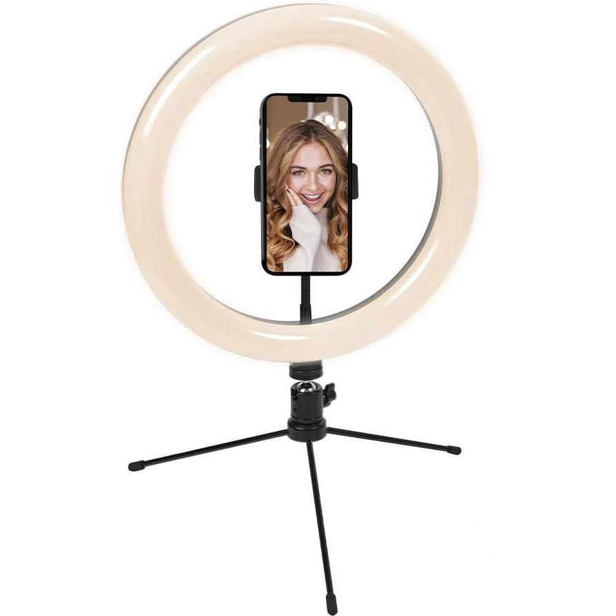 Thumbnail - Cygnett V-Glamour 10" Ring Light with Desktop Tripod & Bluetooth Remote (Ringleuchte), Dauerlicht, Schwarz