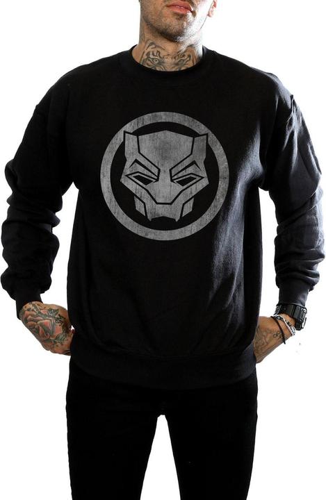 Actual product image Mens Black Panther Distressed Icon Cotton Sweatshirt (3XL)