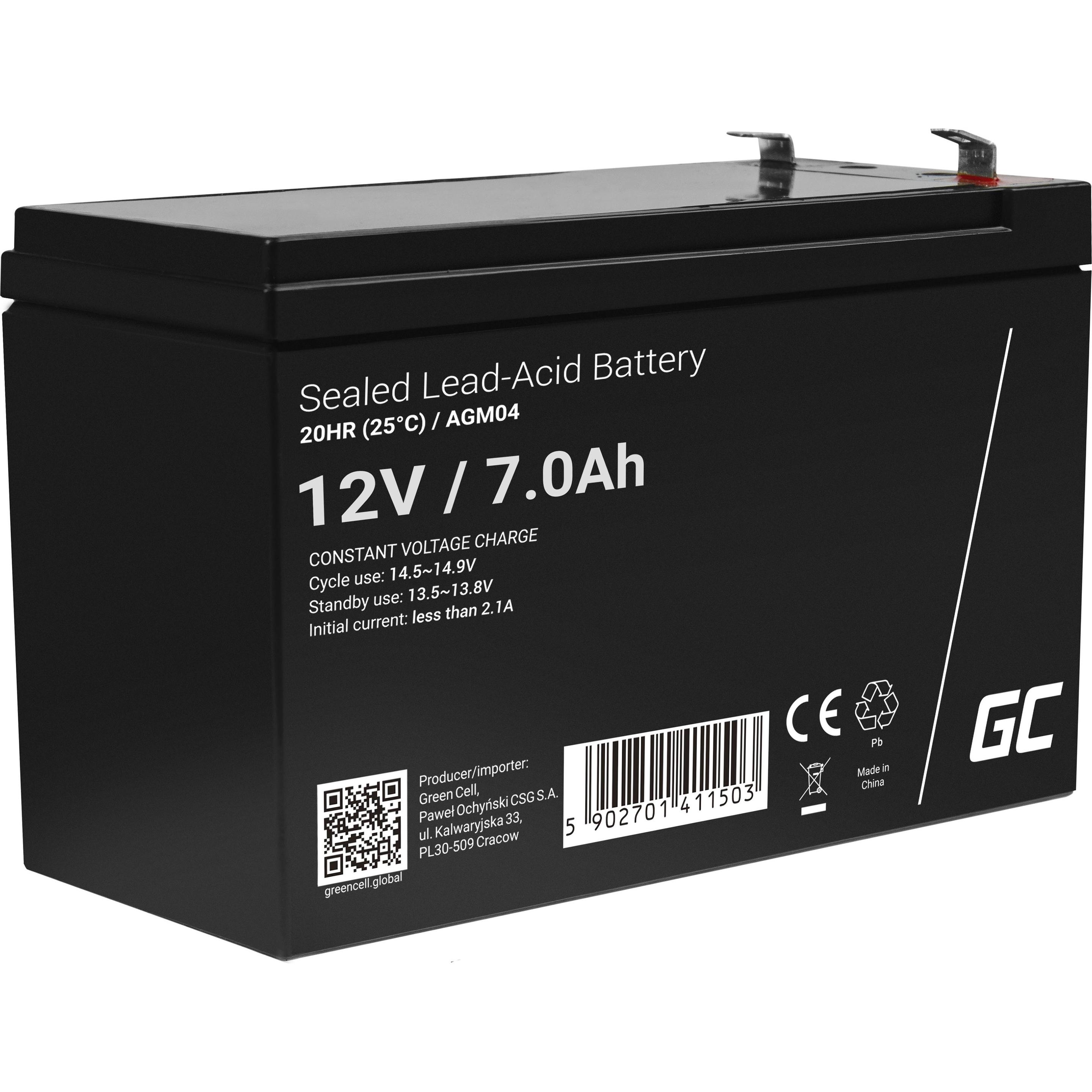 GreenCell, Versorgungsbatterie, AGM04 (12 V, 7 Ah)
