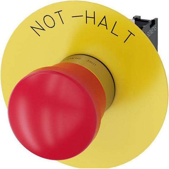Siemens EMERGENCY STOP mushroom pushbutton, 22 m, Taster + Schalter, Rot