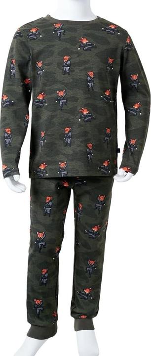 Produktbild vidaXL Kinderpyjama mit Langen Ärmeln Khaki 92,Material: 100 (92)