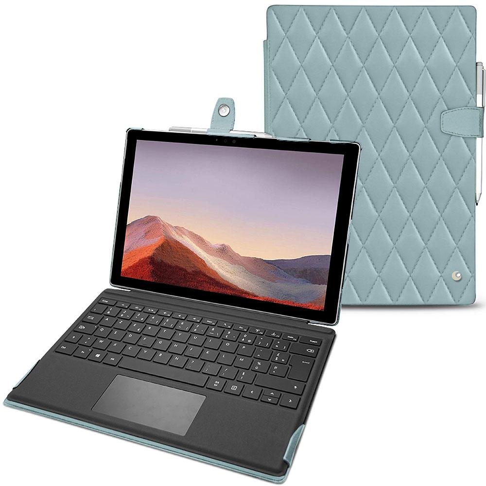 Noreve Lederschutzhülle (Microsoft Surface Pro 7), Tablet Hülle, Blau