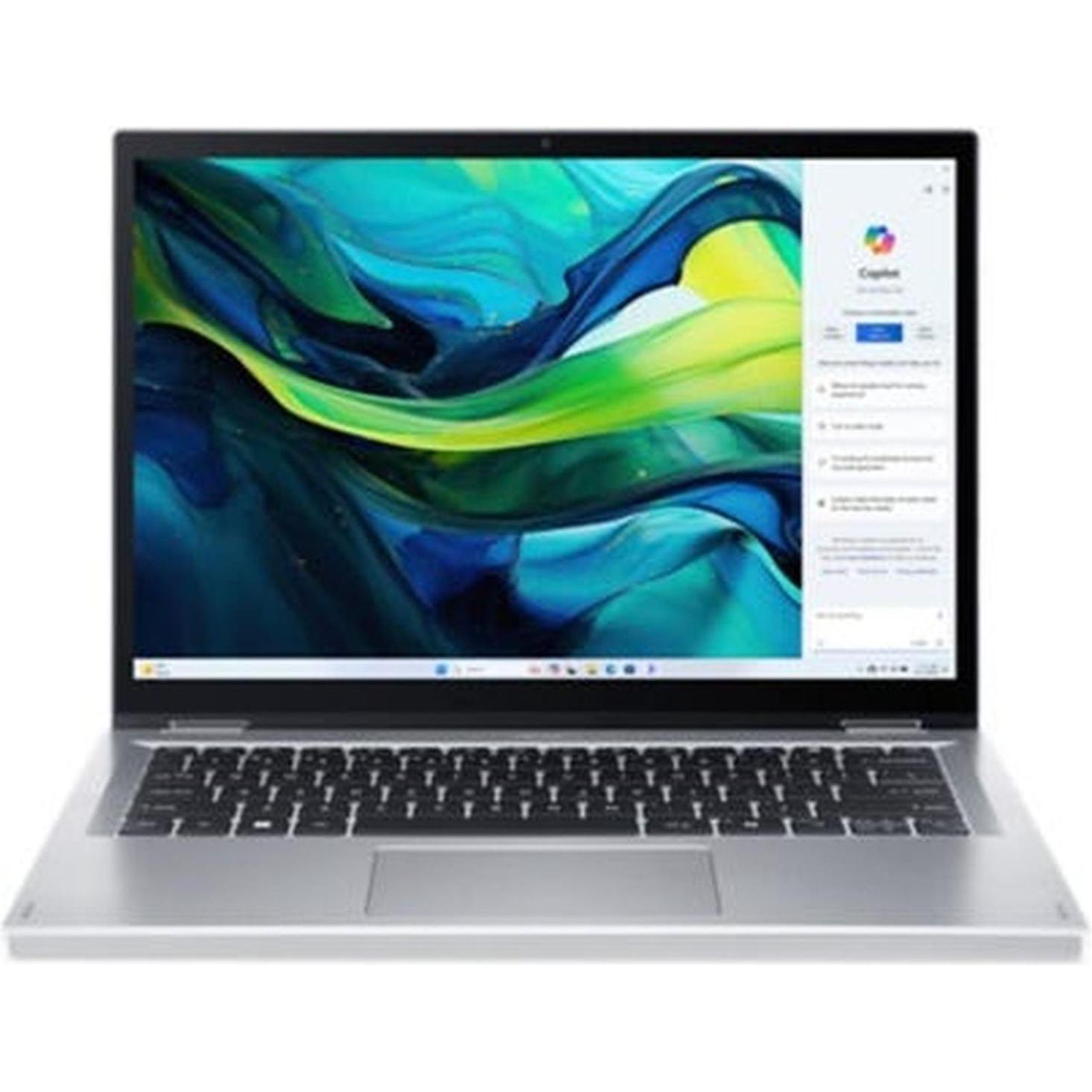 Acer Aspire Go Spin 14 (14", 512 GB, 16 GB, DE, Intel Core 3 N355), Notebook, Silber