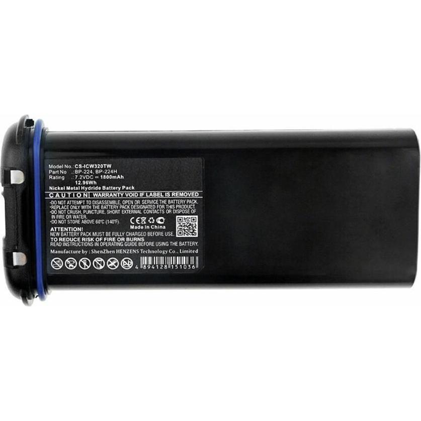 CoreParts Battery for Two-Way Radio (1800 mAh), Notebook Akku, Schwarz