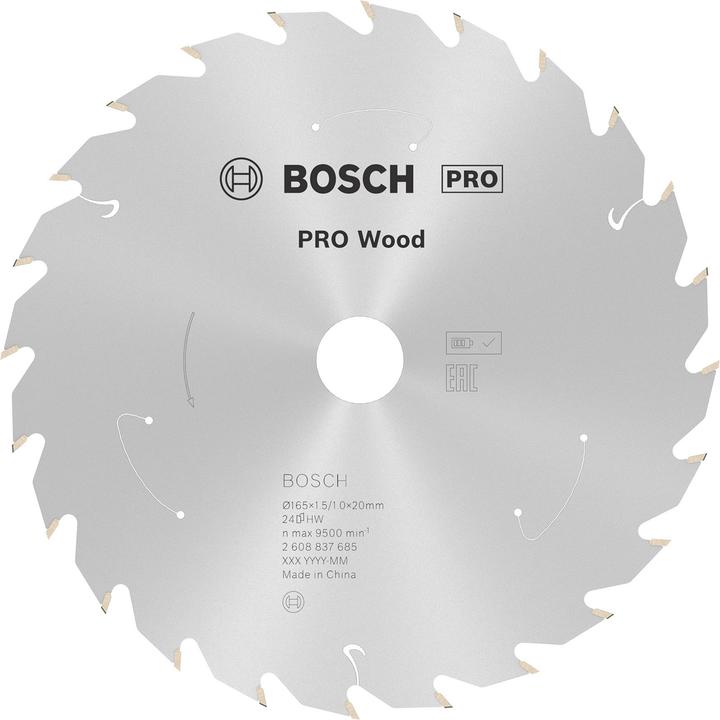 Produktbild Bosch Professional Zubehör PRO Wood cordless Kreissägeblatt, 165 x 1,5 x 20 mm