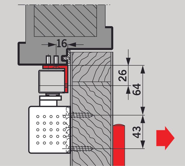 Dormakaba Camber chuck angle for G-EMF (Room door, Entrance door, Wooden door, French window, Indoor)