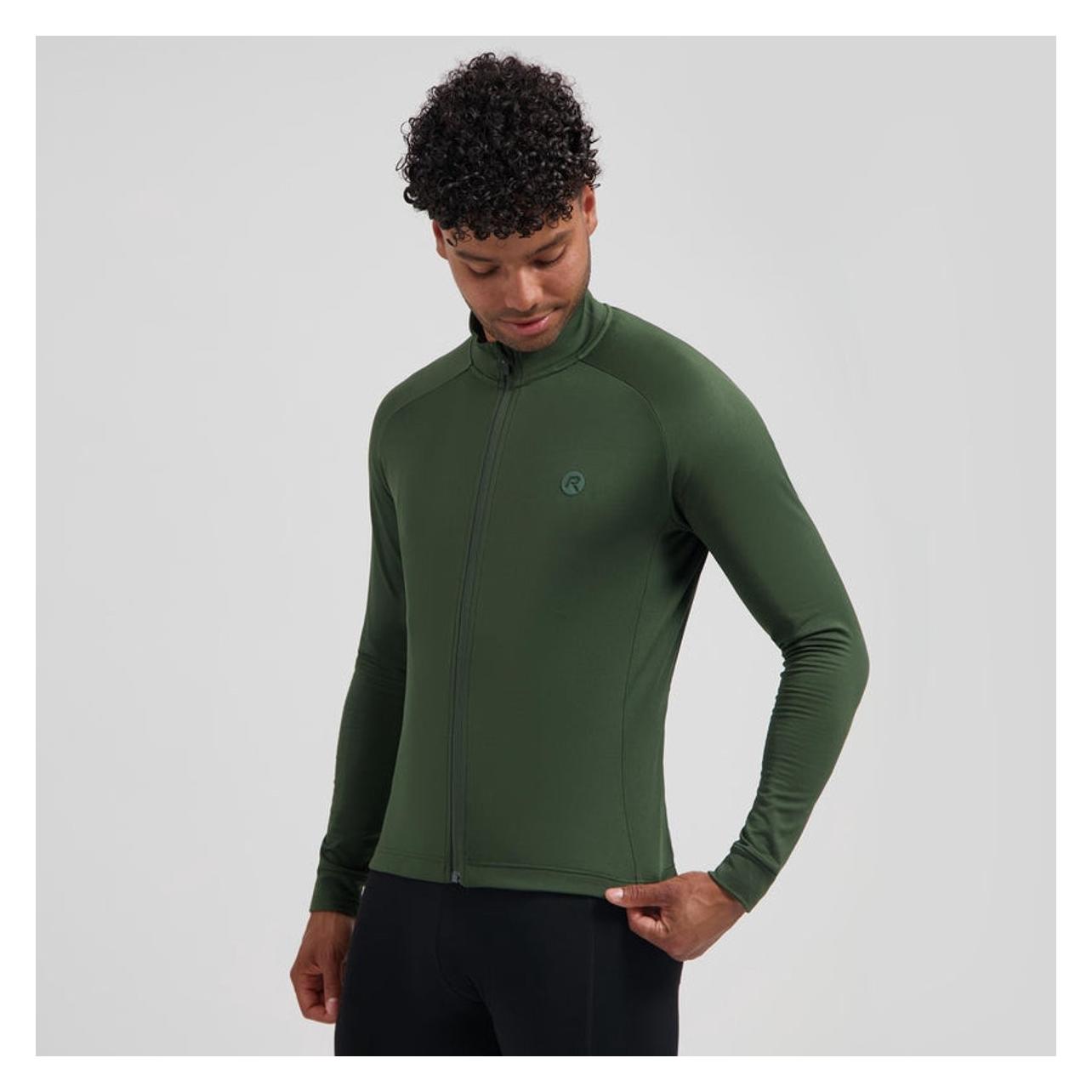 Rogelli, Herren, Velotrikot, Essential Ii Langarm-Fahrradshirt (Xxl), Grün, Xxl