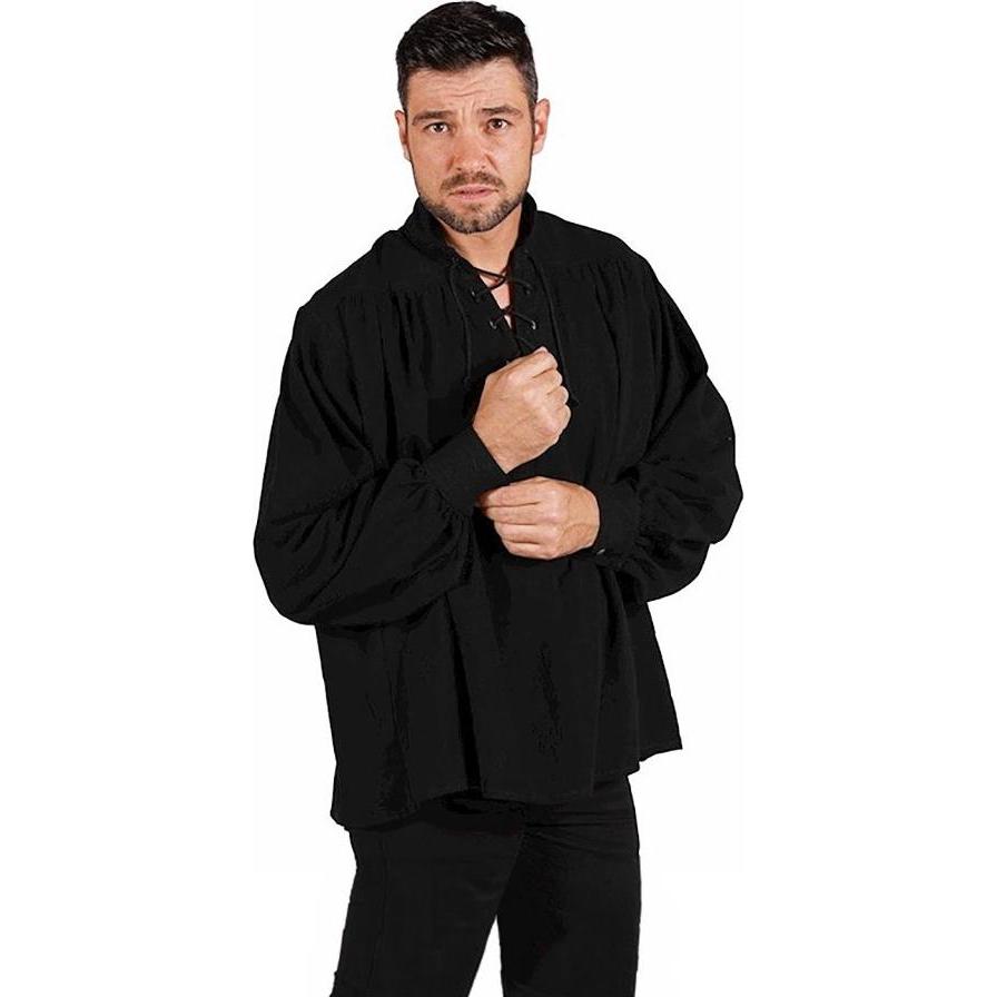 Thetru Schnürhemd schwarz (L)