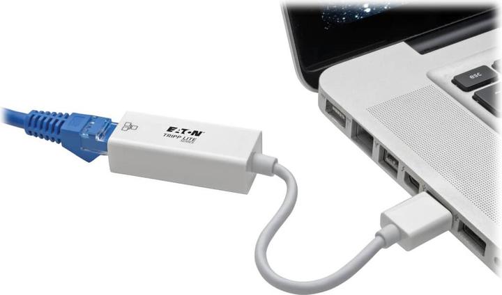 Actual product image Eaton USB 3.0 to Gigabit Ethernet NIC Network Adapter 10/100/1000Mbps White (USB, RJ45 Gigabit Ethernet (1x))