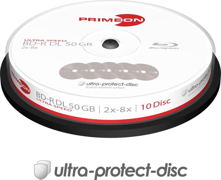 Actual product image Primeon BD-R 50GB Dual Layer 10er Spindle (10x)