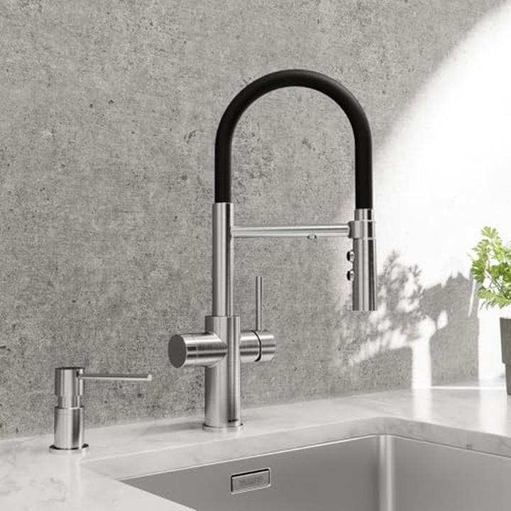 Produktbild Blanco catris s - keukenkraan met filterfunctie en flexibele uitloop, chroom/zwart