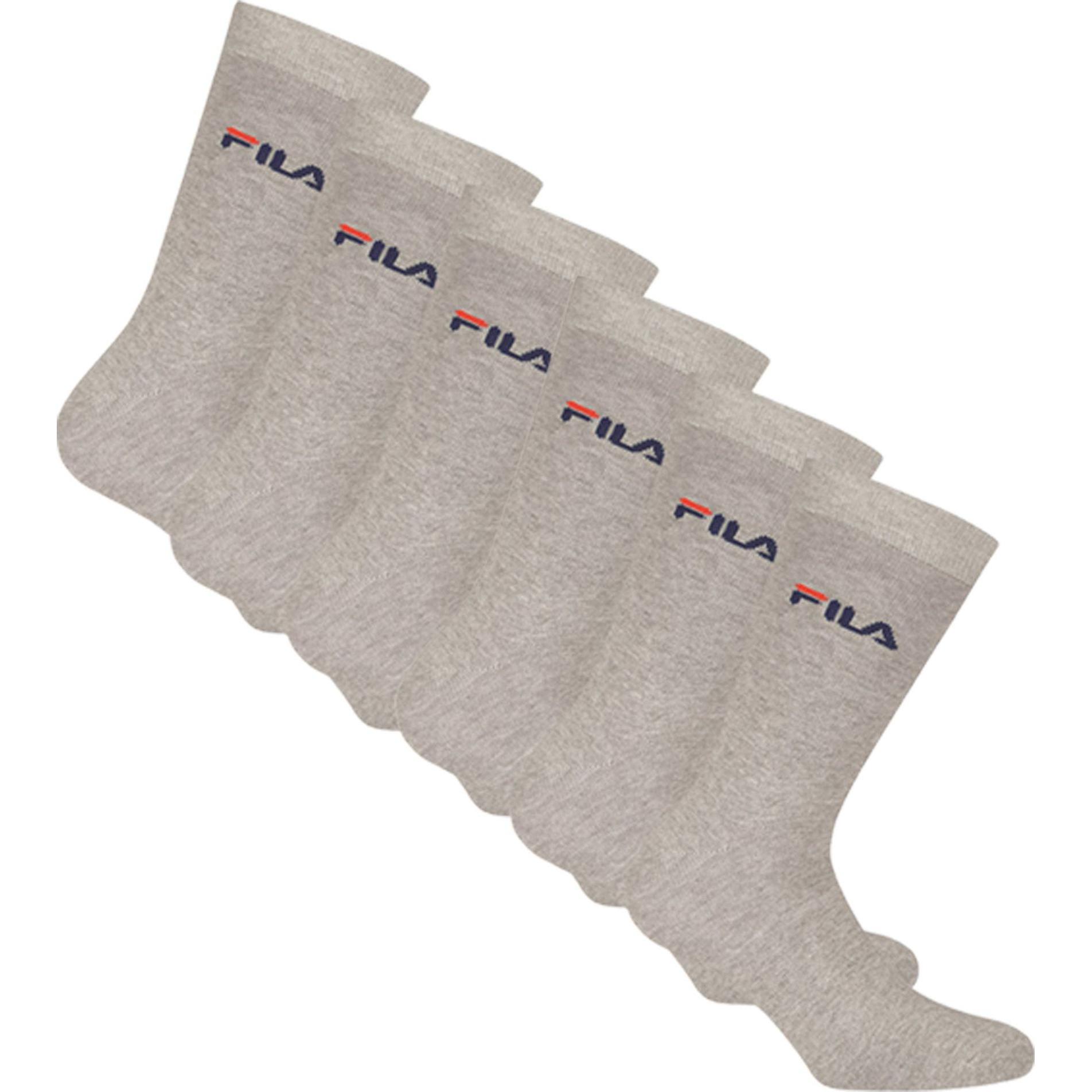 FILA, Herren, Socken, Socken Sportlich Bequem sitzend, Grau, (6er Pack, 43 - 46)