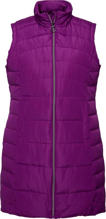 Image du produit Ulla Popken Gilet matelassé, col montant et capuche. Silhouette en A. Matière recyclée. (50, 52)