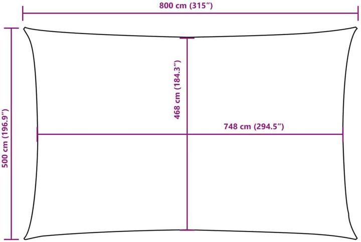 Produktbild vidaXL Sonnensegel (500 x 800 cm)