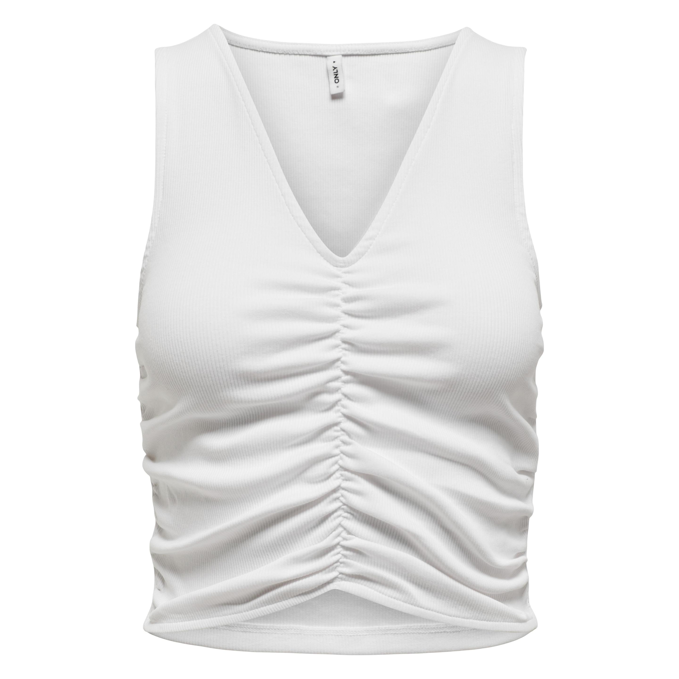 Only, Damen, Blusen, Onlnilan Life S/L V-Neck Top Jrs, Weiss, (Xs)