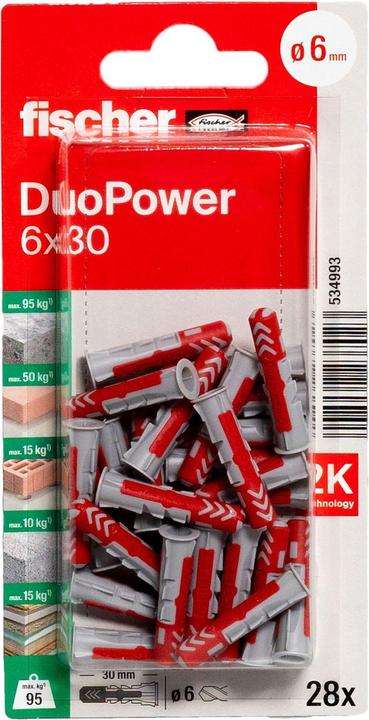 Actual product image Fischer DUOPOWER 6 x 30 (28 pcs.)
