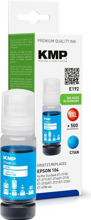 Actual product image KMP E192 - 70 ml - Cyan - compatible - refill ink (C)